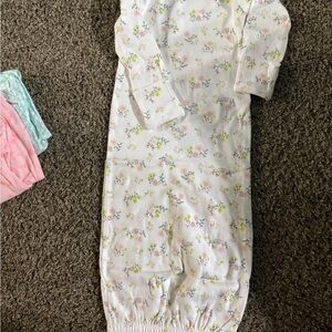 Simple White and Yellow Nightgown Pajamas- 3 piece BUNDLE